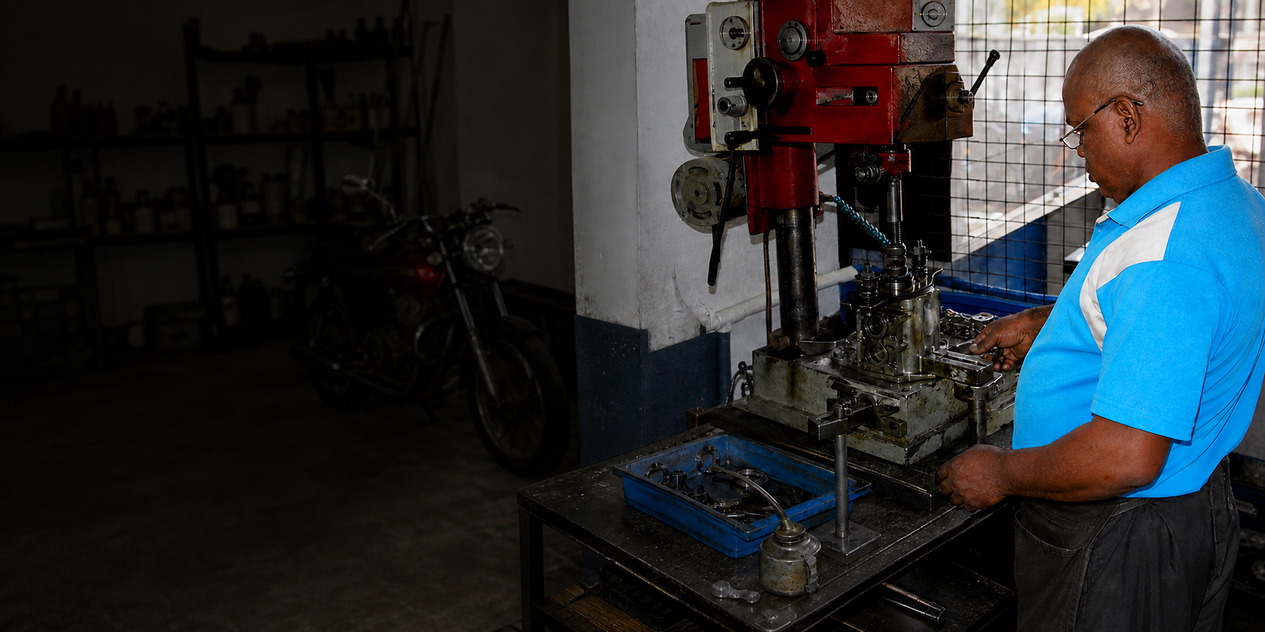 Gajanayaka motorcycle engine repair workshop